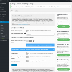 Page screenshot: Settings → Linkedin Insight Tag
