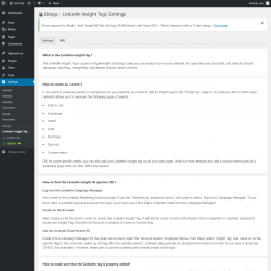 Page screenshot: Settings → Linkedin Insight Tag → FAQ