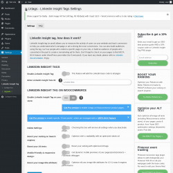 Page screenshot: Settings → Linkedin Insight Tag