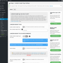 Page screenshot: Settings → Linkedin Insight Tag