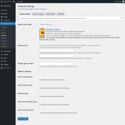 Page screenshot: Delivery Drivers &rarr; Settings