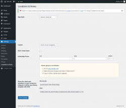 Page screenshot: Settings → Locations & Areas