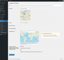 Page screenshot: Settings → Locations & Areas