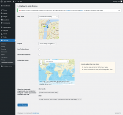 Page screenshot: Settings → Locations and Areas