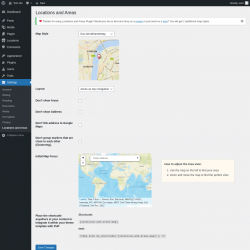 Page screenshot: Settings → Locations and Areas