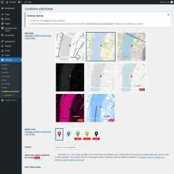 Page screenshot: Settings → Locations and Areas
