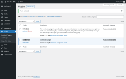 Page screenshot: Plugins ‹ Test site — WordPress