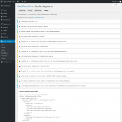Page screenshot: Loco Translate &rarr; WordPress &rarr; 
            Debug 
        