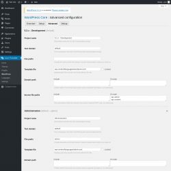 Page screenshot: Loco Translate &rarr; WordPress &rarr; 
            Advanced 
        