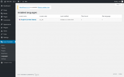 Page screenshot: Loco Translate &rarr; Languages