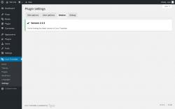 Page screenshot: Loco Translate &rarr; Settings &rarr; 
            Version 
        
