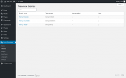 Page screenshot: Loco Translate &rarr; Themes