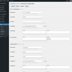 Page screenshot: Loco Translate &rarr; WordPress &rarr; 
            Advanced 
        