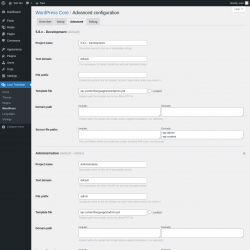 Page screenshot: Loco Translate &rarr; WordPress &rarr; 
            Advanced 
        
