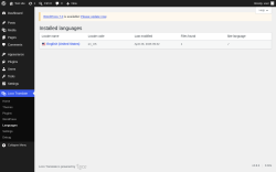 Page screenshot: Loco Translate &rarr; Languages