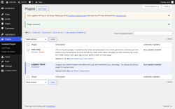 Page screenshot: Plugins &lsaquo; Test site &mdash; WordPress