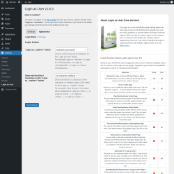 Page screenshot: Settings → Login as User → 
                        Appearance                    