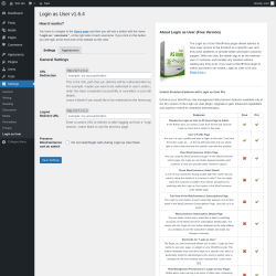 Page screenshot: Settings → Login as User