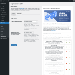 Page screenshot: Settings → Login as User → 
                        Appearance                    