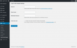 Page screenshot: Settings → Log in with Google