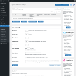 Page screenshot: Loginizer Security → Brute Force