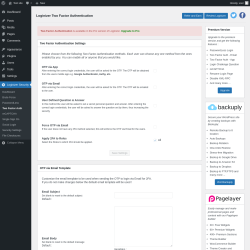 Page screenshot: Loginizer Security → Two Factor Auth