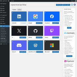 Page screenshot: Loginizer Security → Social Login