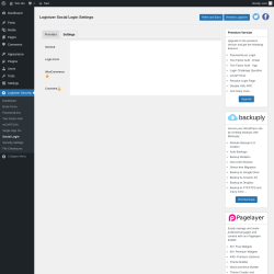 Page screenshot: Loginizer Security → Social Login → Settings