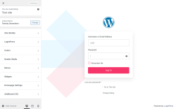 Page screenshot: LoginPress → Customizer
