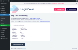 Page screenshot: LoginPress → Help