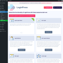 Page screenshot: LoginPress → Add-Ons