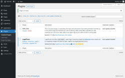 Page screenshot: Plugins ‹ Test site — WordPress