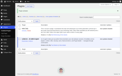 Page screenshot: Plugins &lsaquo; Test site &mdash; WordPress