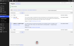 Page screenshot: Plugins &lsaquo; Test site &mdash; WordPress