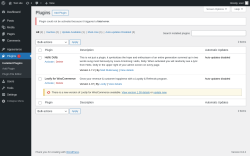 Page screenshot: Plugins ‹ Test site — WordPress