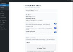 Page screenshot: LovedByAI &rarr; Settings