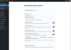 Page screenshot: LovedByAI &rarr; Settings