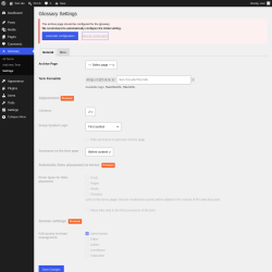 Page screenshot: Glossary &rarr; Settings