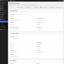 Page screenshot: LuviaEdu &rarr; School Settings