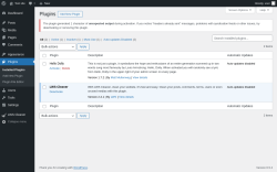 Page screenshot: Plugins ‹ Test site — WordPress