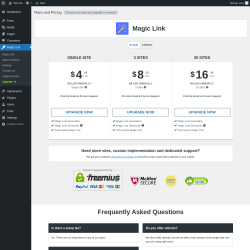 Page screenshot: Magic Link &rarr; Upgrade&nbsp;&nbsp;➤