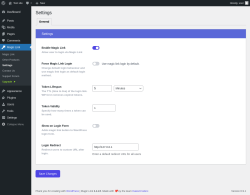Page screenshot: Magic Link &rarr; Settings