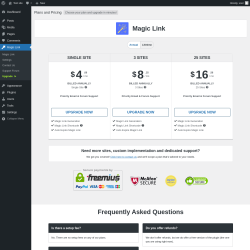 Page screenshot: Magic Link &rarr; Upgrade&nbsp;&nbsp;➤