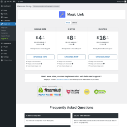 Page screenshot: Magic Link &rarr; Upgrade&nbsp;&nbsp;➤