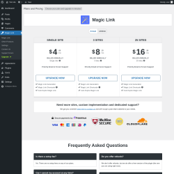 Page screenshot: Magic Link &rarr; Upgrade&nbsp;&nbsp;➤