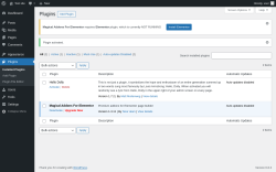 Page screenshot: Plugins ‹ Test site — WordPress
