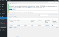 Page screenshot: Tools &rarr; Scheduled Actions