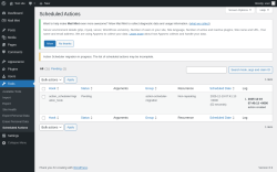 Page screenshot: Tools &rarr; Scheduled Actions