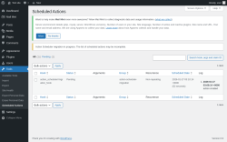 Page screenshot: Tools &rarr; Scheduled Actions