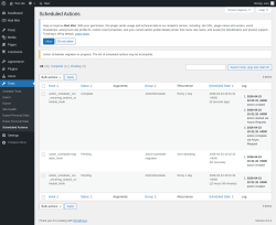 Page screenshot: Tools &rarr; Scheduled Actions